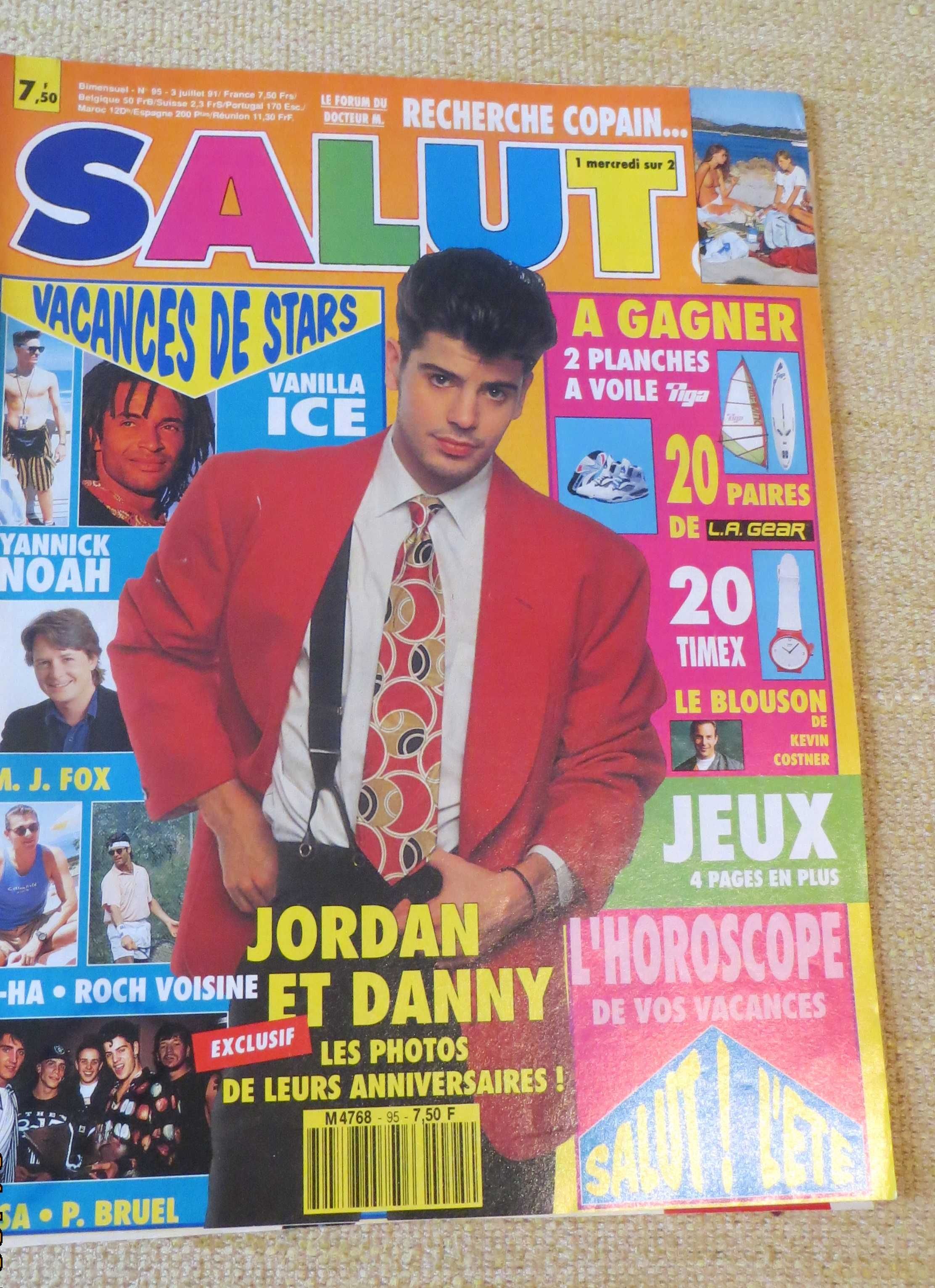 Revista Salut anos 80  Yannich Noah, Jordan et Danny e Thierry Hazard