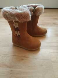 Kozaki, buty zimowe dziewczęce, Marks & Spencer, r. 21