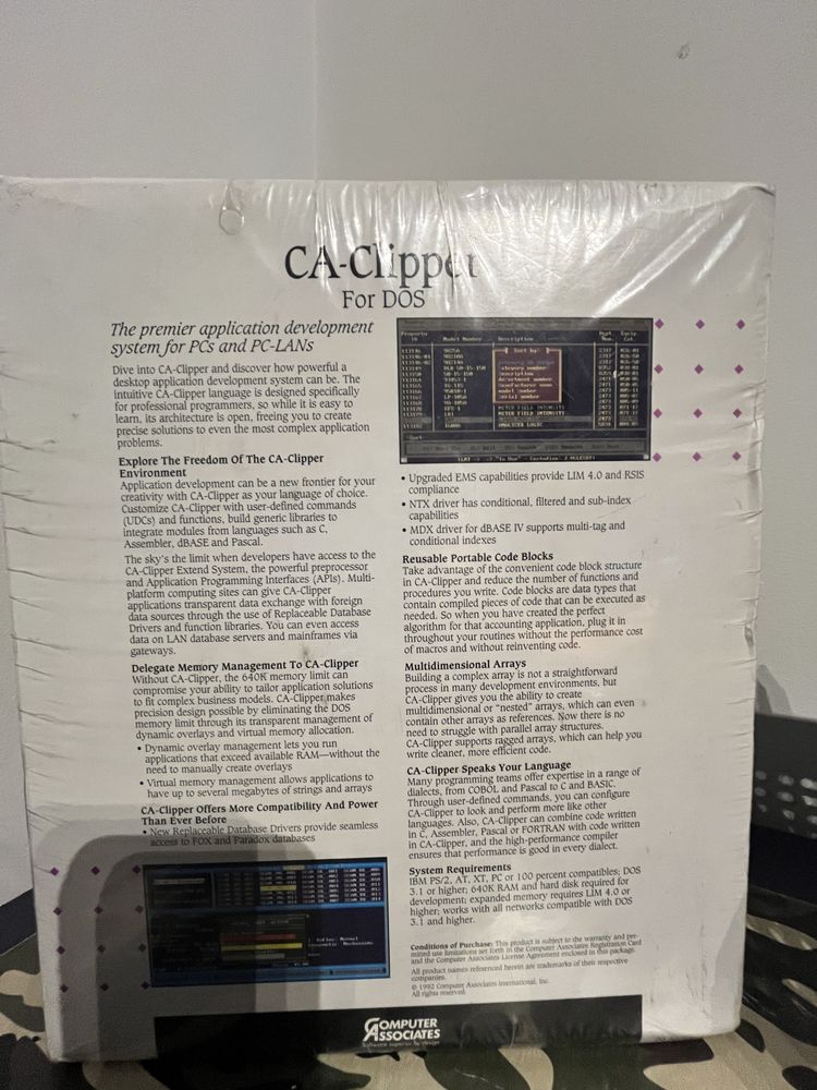 CA-Clipper – Premier Application Development System for DOS