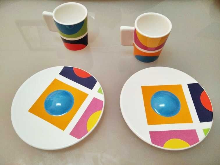 Conjunto de 2 chávenas de café, edição especial Portugal Telecom