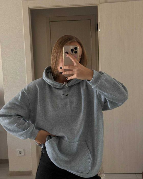 Женская худи Nike на флисе Кофта с капюшоном 42-46 S-M Универсал Зимня