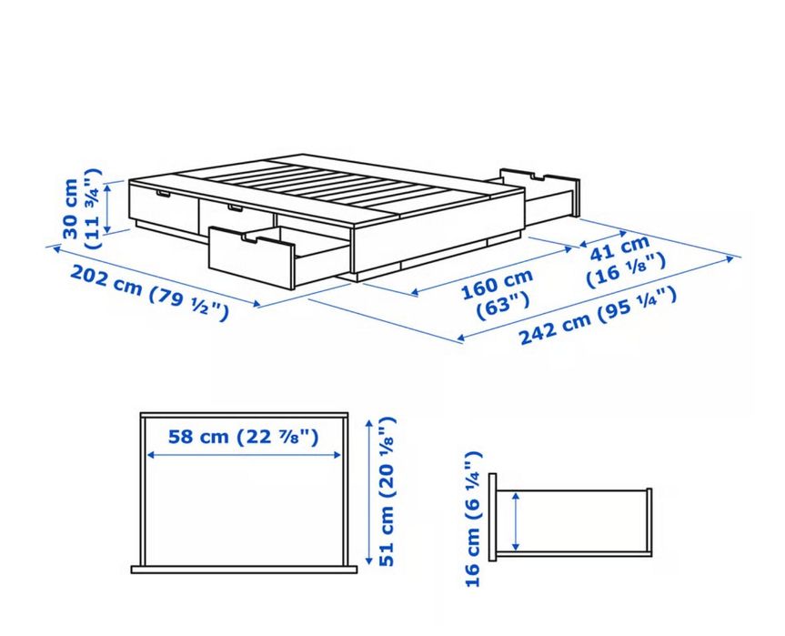 Cama ikea NORDLI com arrumação