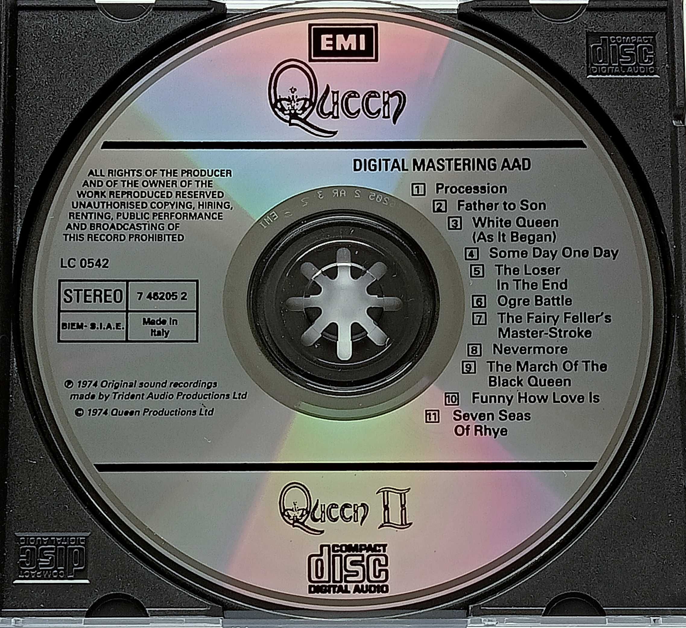 Queen - II CD 1974 stare wydanie włoskie !