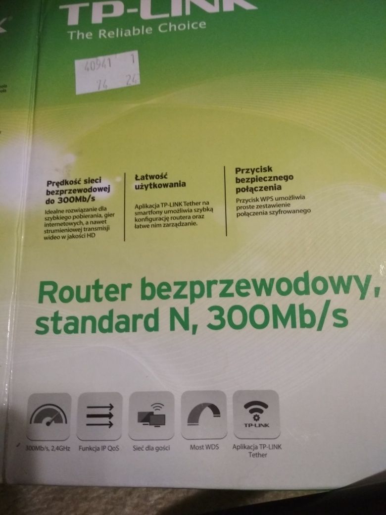 Sprzedam router bezprzewodowy TP-LINK TL-WR841N