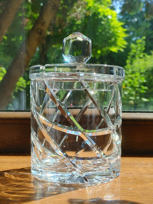 Piękna kryształowa Bomboniera słój kryształowy na ciasteczka prl retro