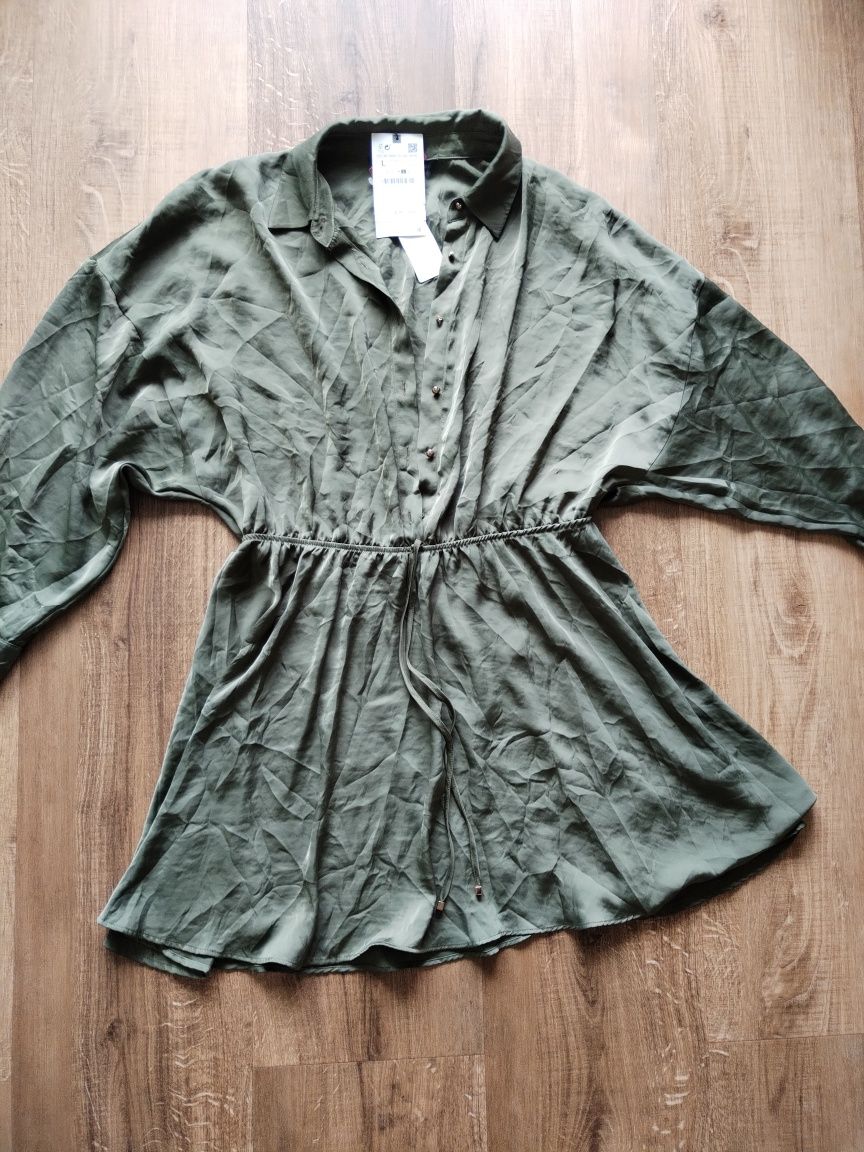 Sukienka Zara, L-XL, oliwkowa