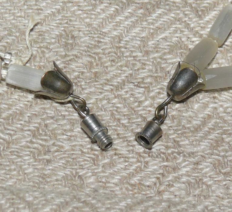 Бусы Сатиновое Стекло. Старинные Двухрядные. Нежные Тона