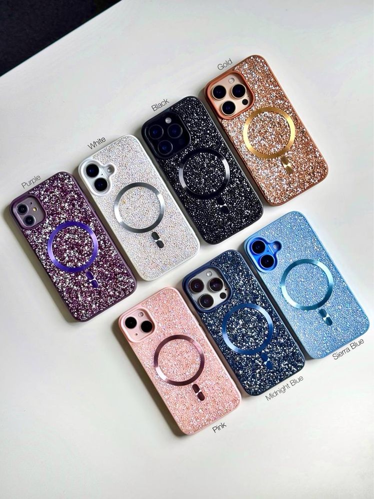 Чохол Swarovski на iphone 11/12/13/14/15/16 pro max MagSafe