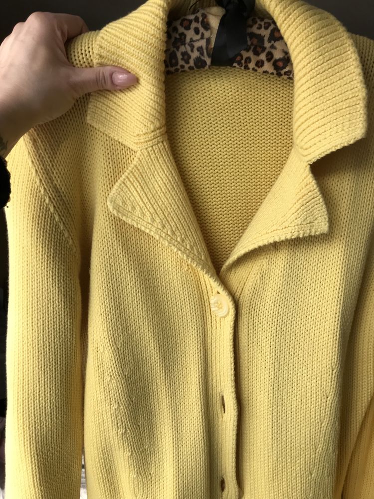 Sweter żółty bawełna