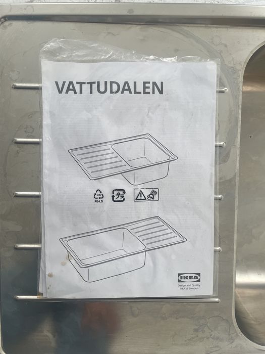 VATTUDALEN Lava-loiça encastre, aço inoxidável, 86x47 cm