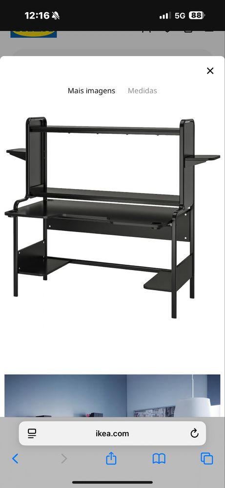 Mesa gaming preta ikea
