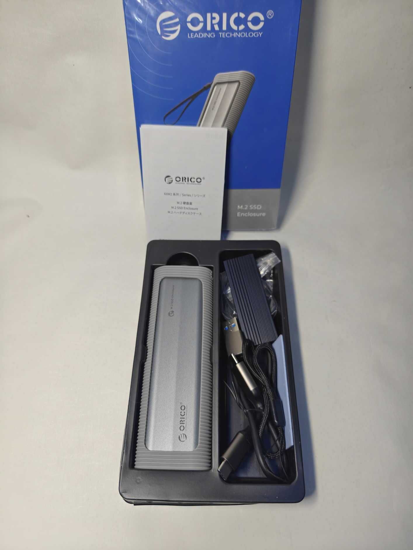 2in1 Orico M2 NVME+SATA PCIe HDDBox SSD карман 10Gbit/s AXM2S-G2-V1-GY