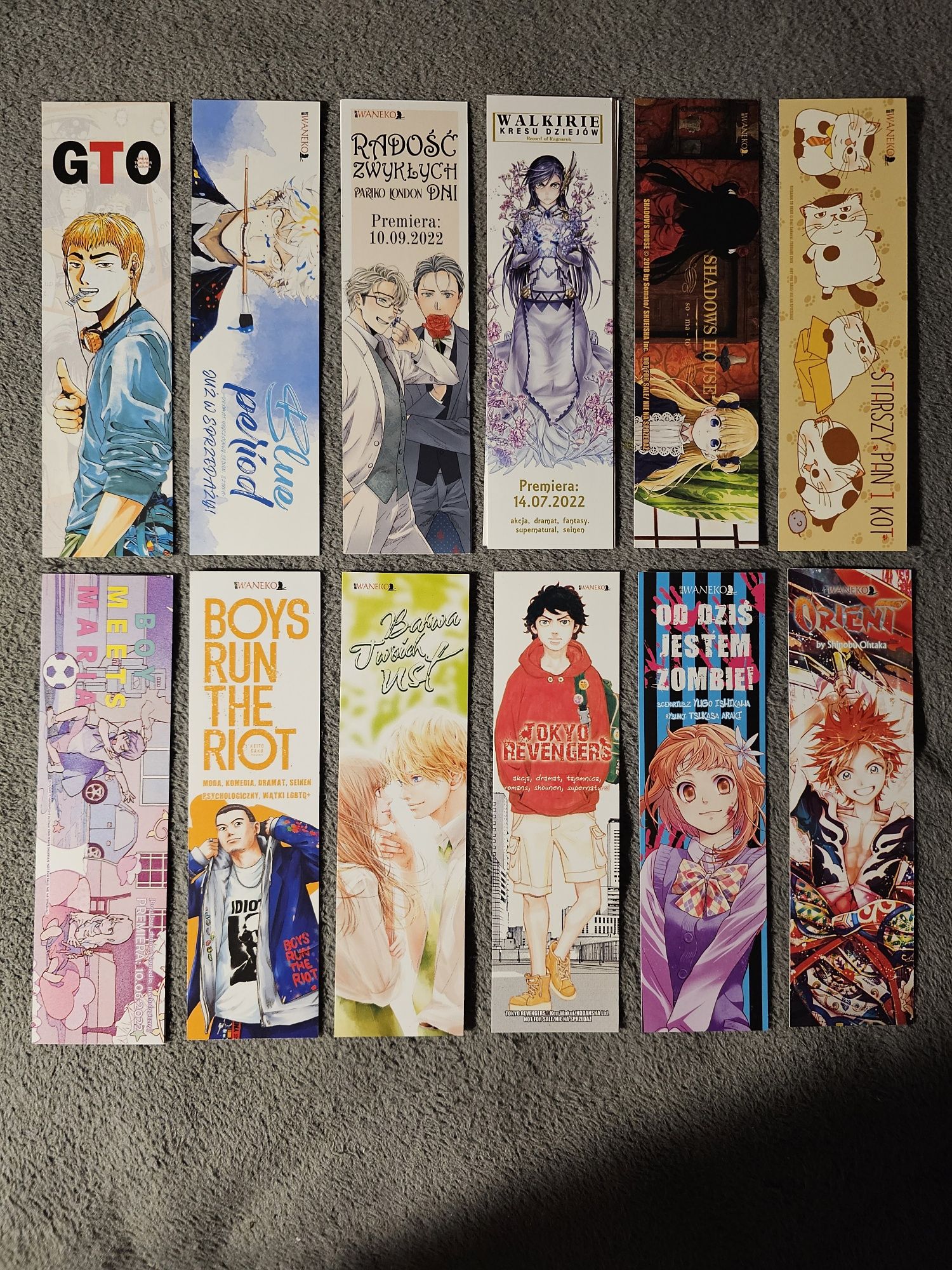 Zakładki anime, manga, dodatki do prenumerat