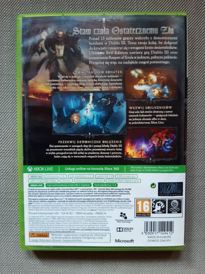 Gra DIABLO 3 Reaper of Souls na konsolę xbox 360
