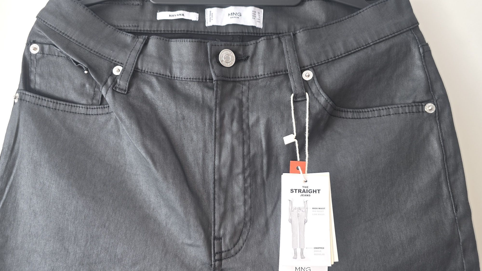 Spodnie nowe Mango woskowane roz 40