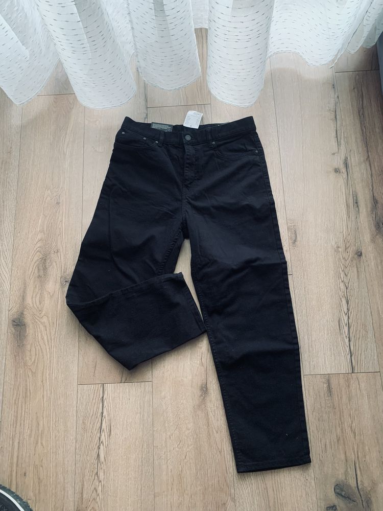 Spodnie męskie tapered fit czarne (30) H&M