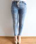 Bershka 38 m wiązane spodnie rurki skinny marmurki wysoki stan