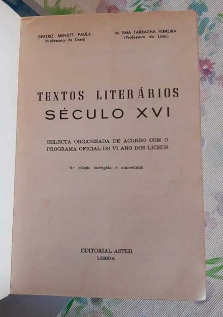 Livro Textos Literários,  Século XVI