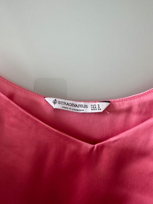 Koszulka damska Stradivarius S 36 różowa satyna