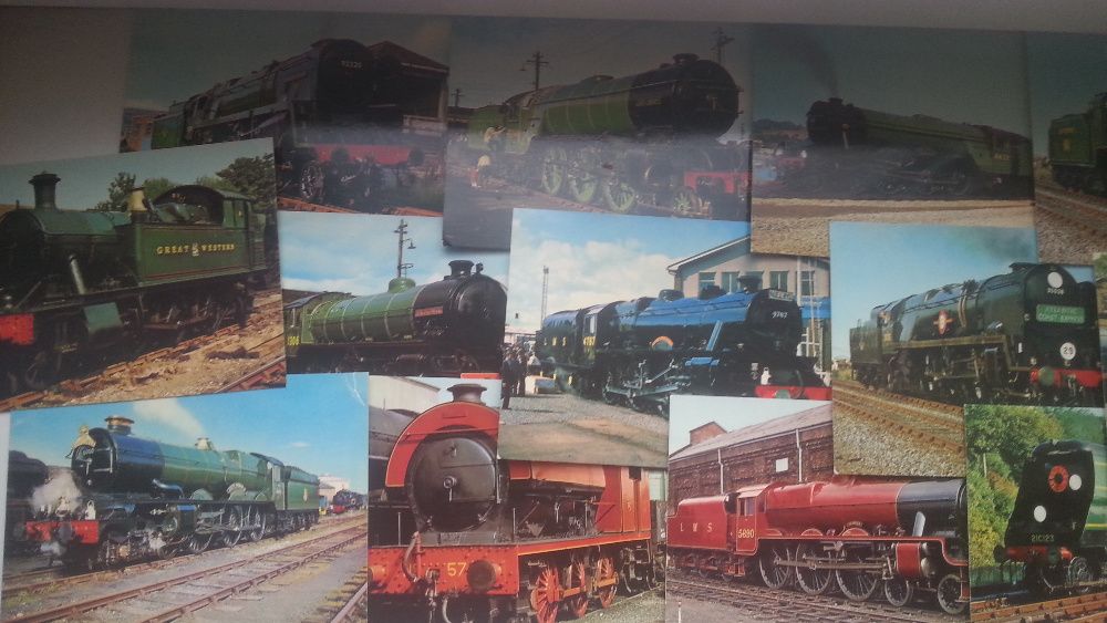 Открытки, фото, таблички железнодорожных поездов вагонов.