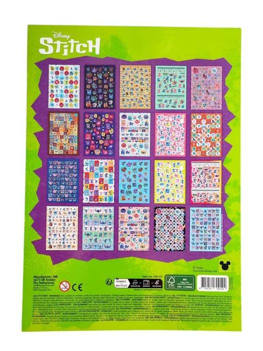 Naklejki dla dzieci 20 kartek książeczka Stitch ok 1000 naklejek