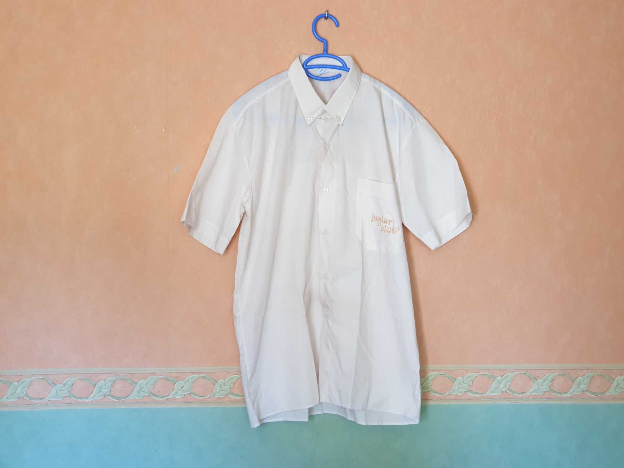 Koszula biała junior club , z krótkim rękawem - rozmiar M