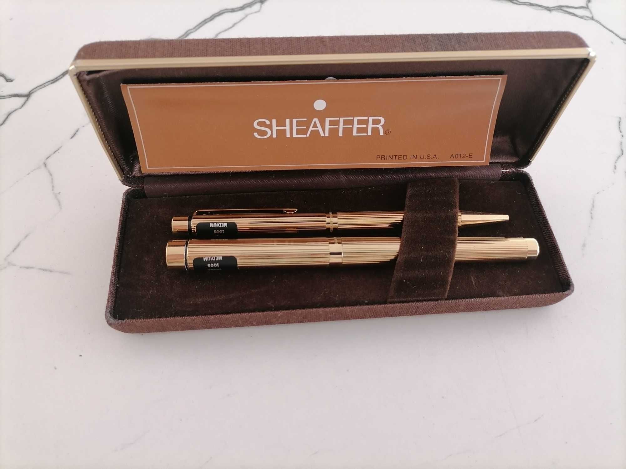 Conjunto Canetas Sheaffer Douradas.