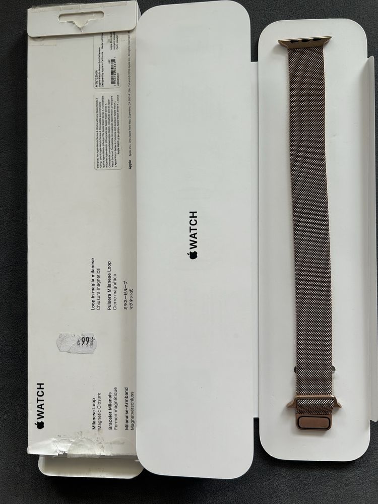 Zlota bransoleta mediolanska  do Apple Watch 9 44 mm Gold Milanese