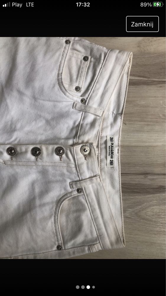 białe jeansy Pull&Bear S 36 stan idealny