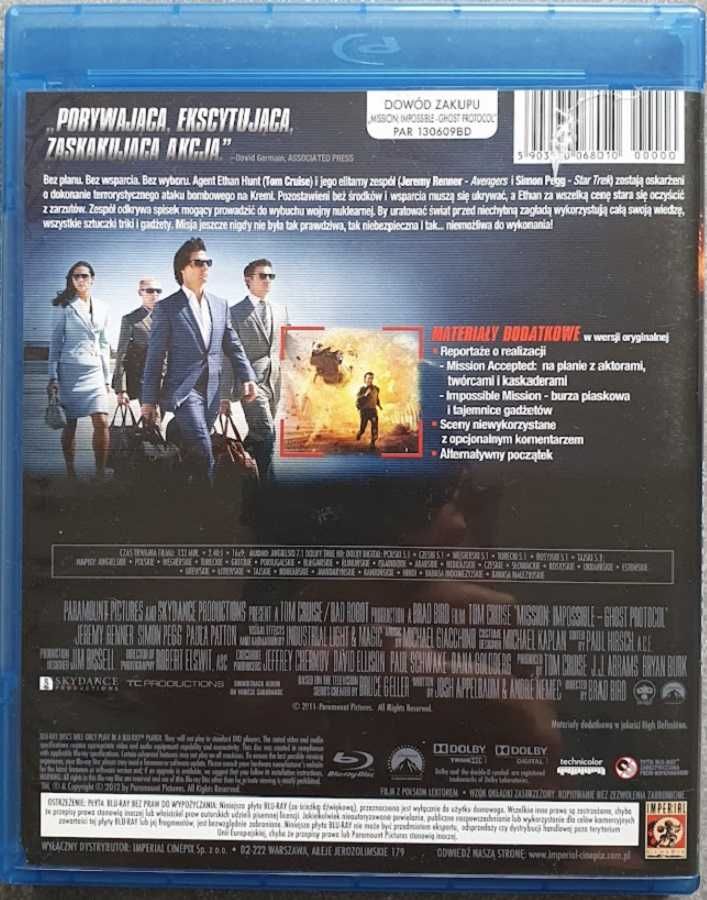 Mission: Impossible - Ghost Protocol – Tom Cruise – Blu-ray