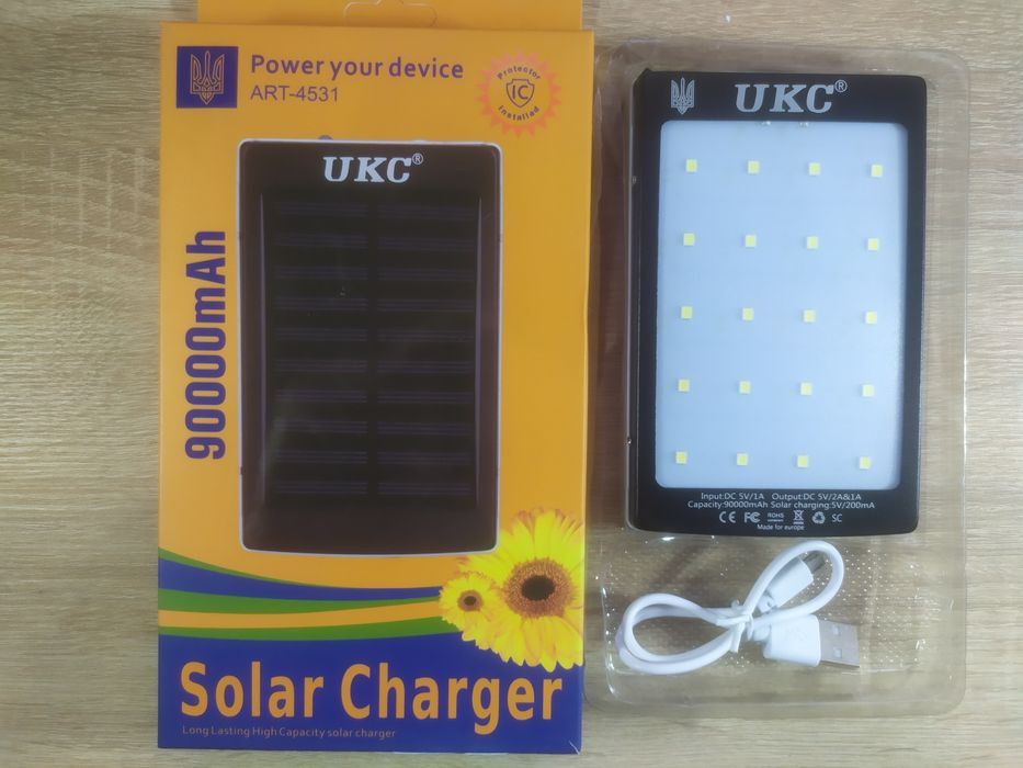 Портативний Power Bank Solar 90000 mAh ліхтар 20 LED 4531
