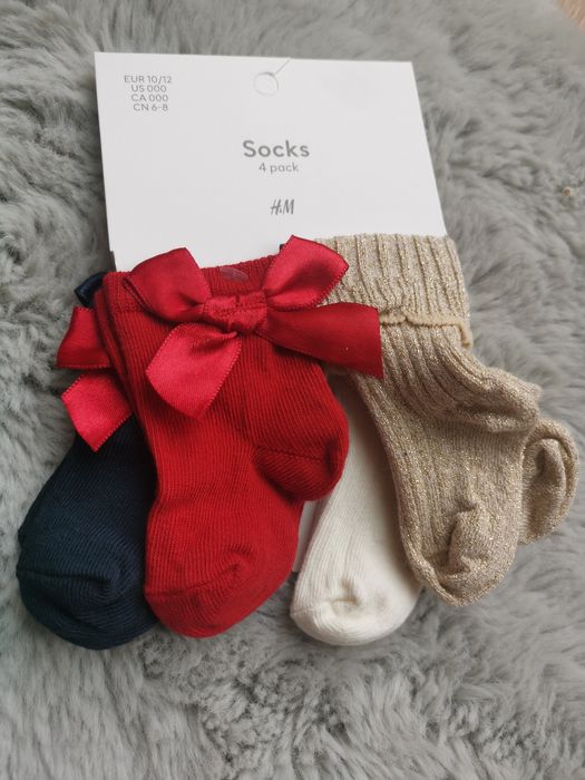 Skarpetki H&M – 4-pak, rozmiar 10-12 (0-6 msc)