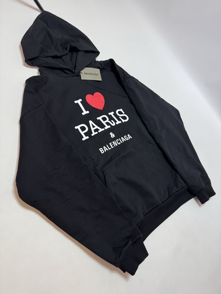Худі Balenciaga I Love Paris black S ERD Oversized
