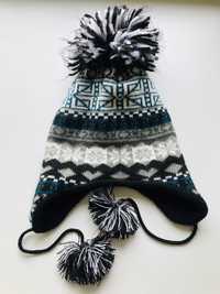Zimowa czapka z pomponem w nordyckie wzory AGBO