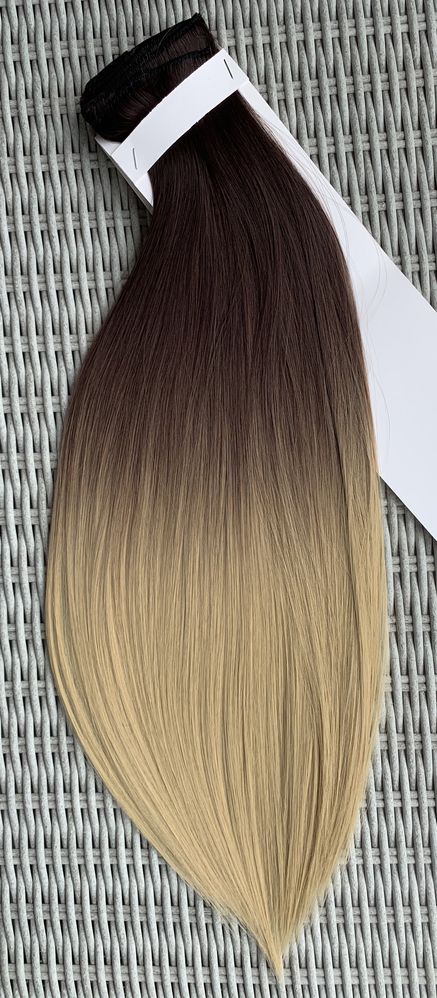 Premium Ultra włosy doczepiane, jasny brąz z blondem / ombre / ( 113 )