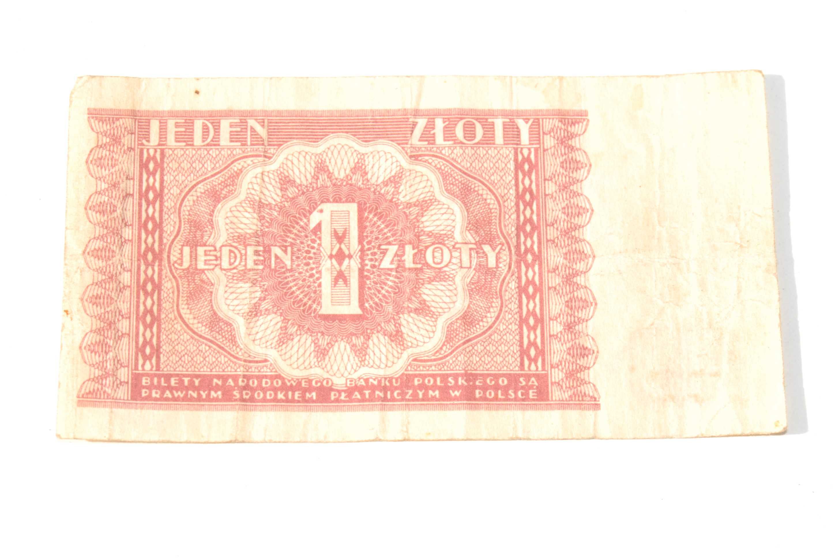 Stary banknot 1 złoty Polskich 1946 antyk kolekcjonerski