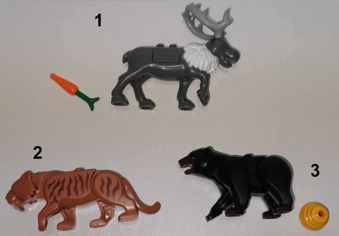 Minifigurki Zwierzęta Renifer Smilodon Tygrys Baribal Bear Klocki