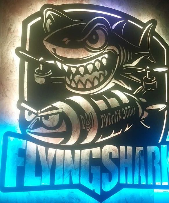 3D Шеврон FlyingShark, Прапор з Подякою і підписами, LED панель.