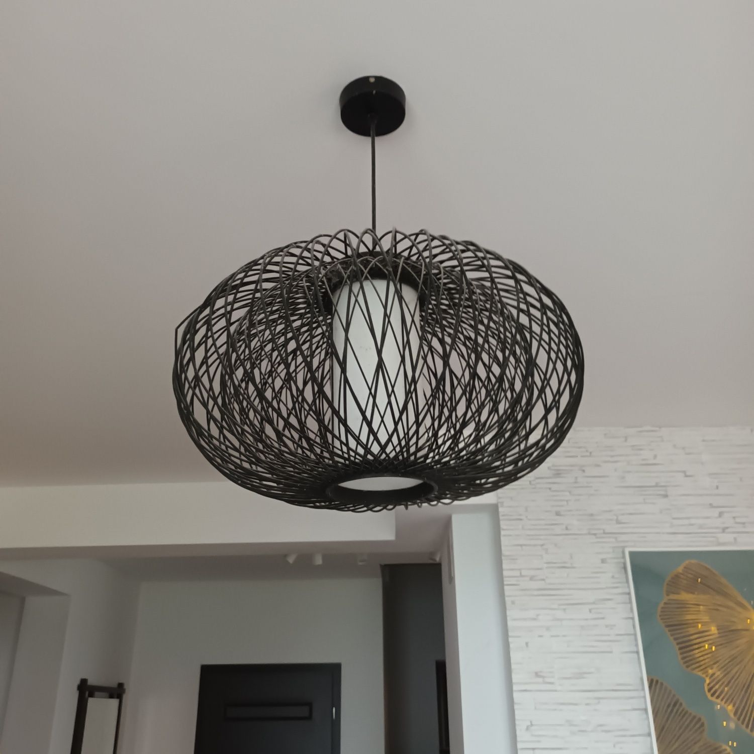 Lampa wisząca czarna 53x51 ażurowa nowoczesna