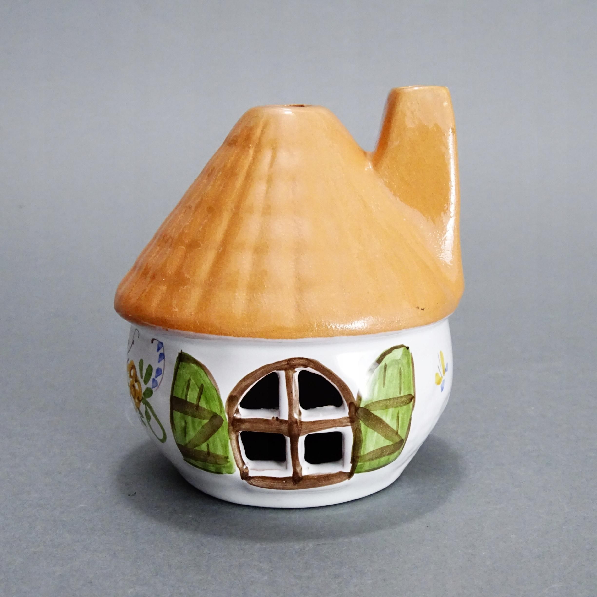 piękny świecznik osłona domek ceramiczny