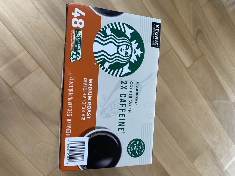 Starbucks k-cups coffee with 2x caffeine 48 штук!