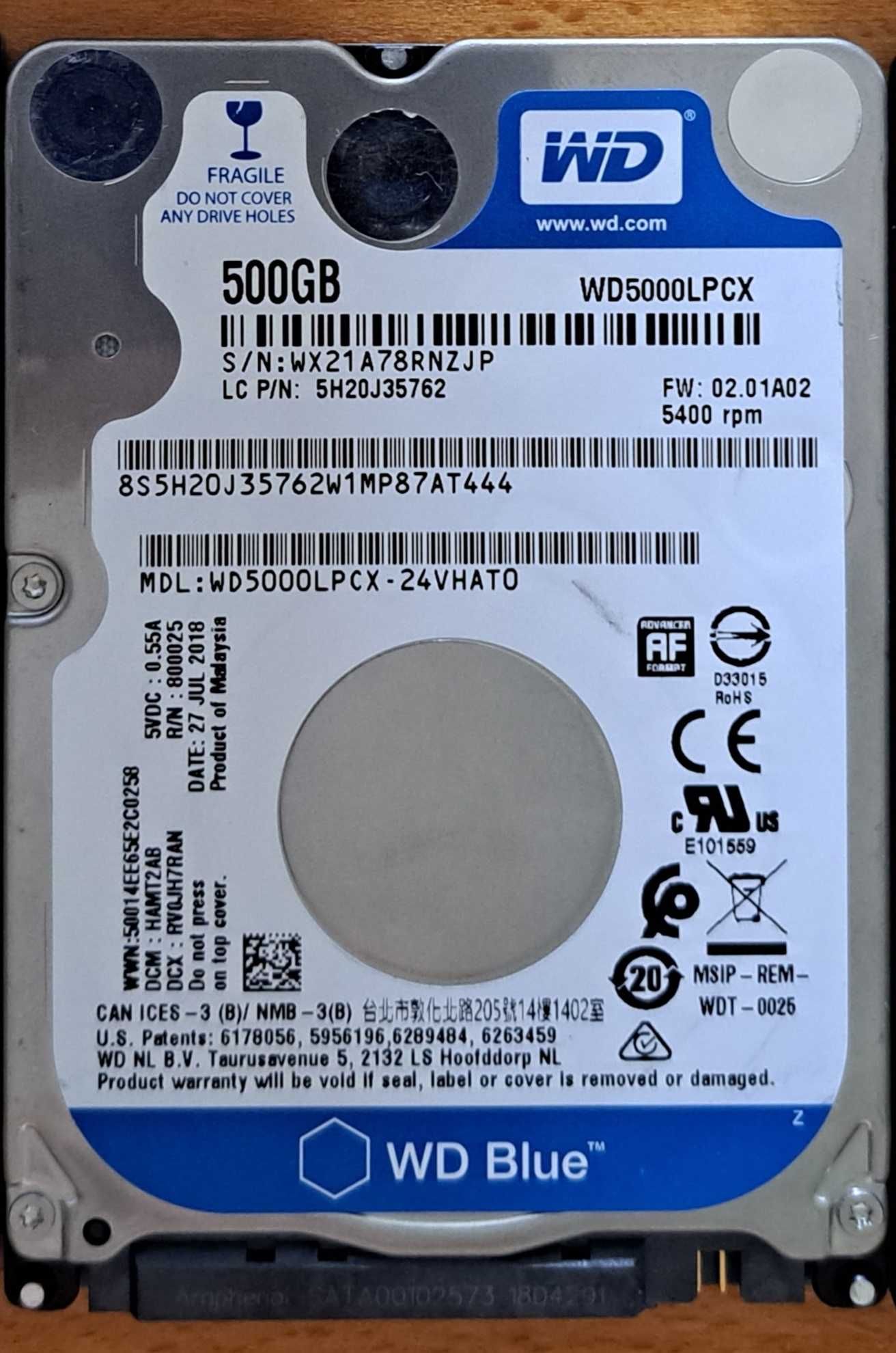 HDD вінчестер WD 500 Gb (стан 100% гуд)