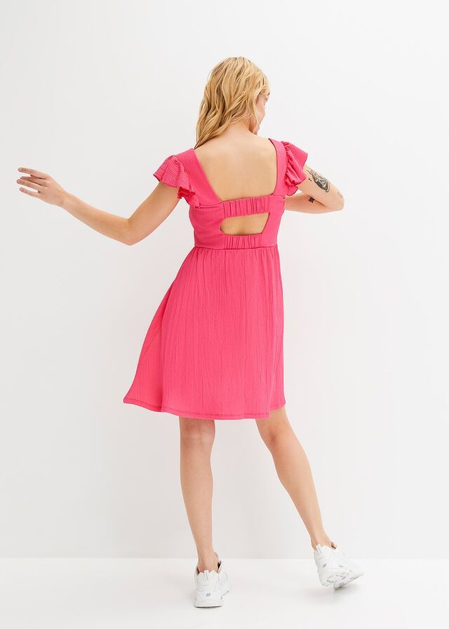 B.P.C sukienka różowa strukturalna z wycięciem 40/42.