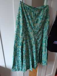 Bawełniana spódnica niebiesko zielona
