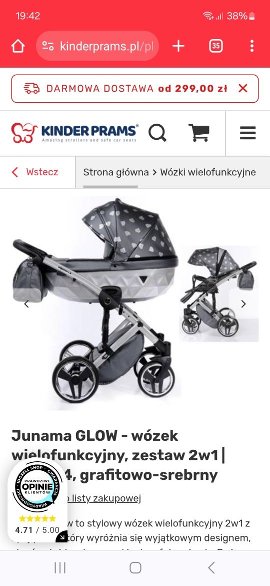 Junama Glow Diamond wózek 2w1