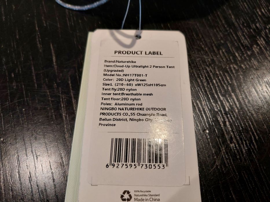 Namiot Dwuosobowy Naturehike Cloud Up 2 Kompaktowy Turystyczny
