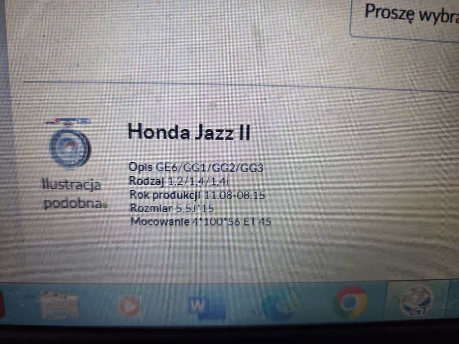 felgi stalowe 15" 4x100  5,5x15 ET 45 HONDA jazz Civic