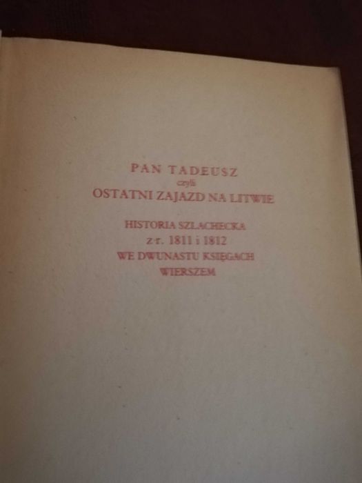 Pan Tadeusz. Adam Mickiewicz.