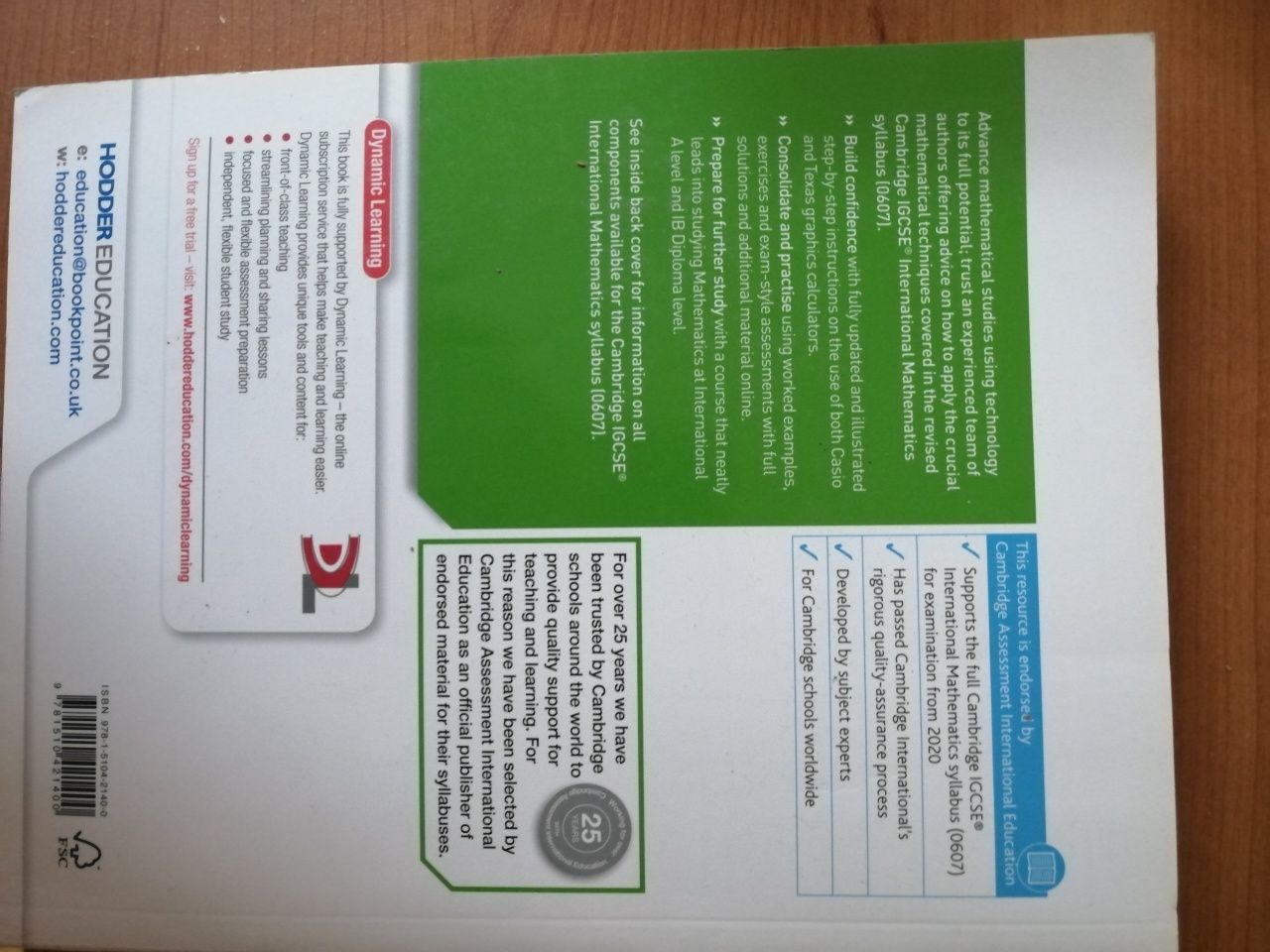 Cambridge IGCSE International Mathematics, Hodder, 2nd ed., Pimentel