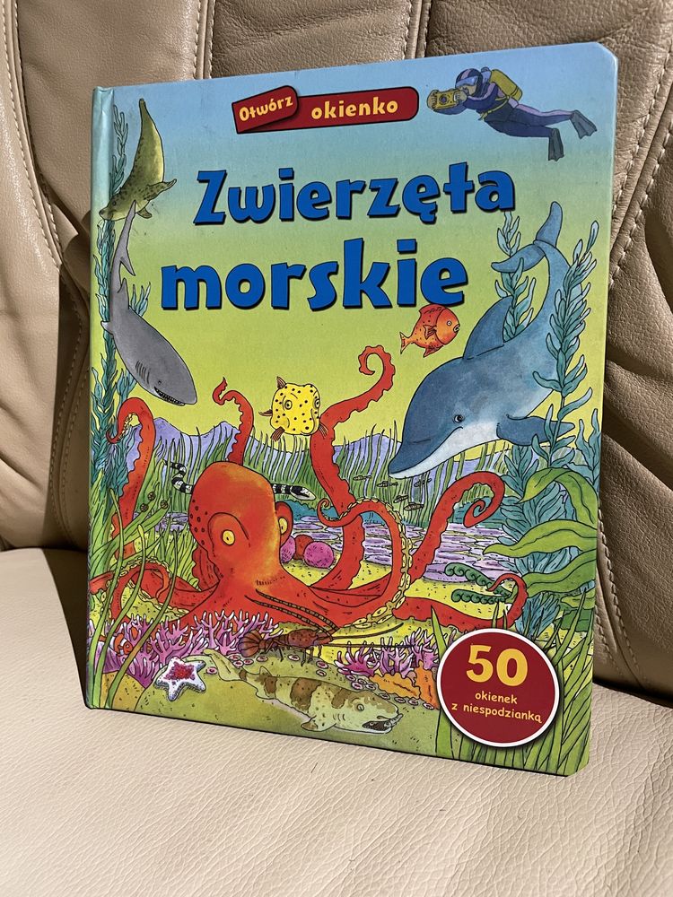 Książka z okienkami Zwierzęta morskie 50 okienek z niespodzianką